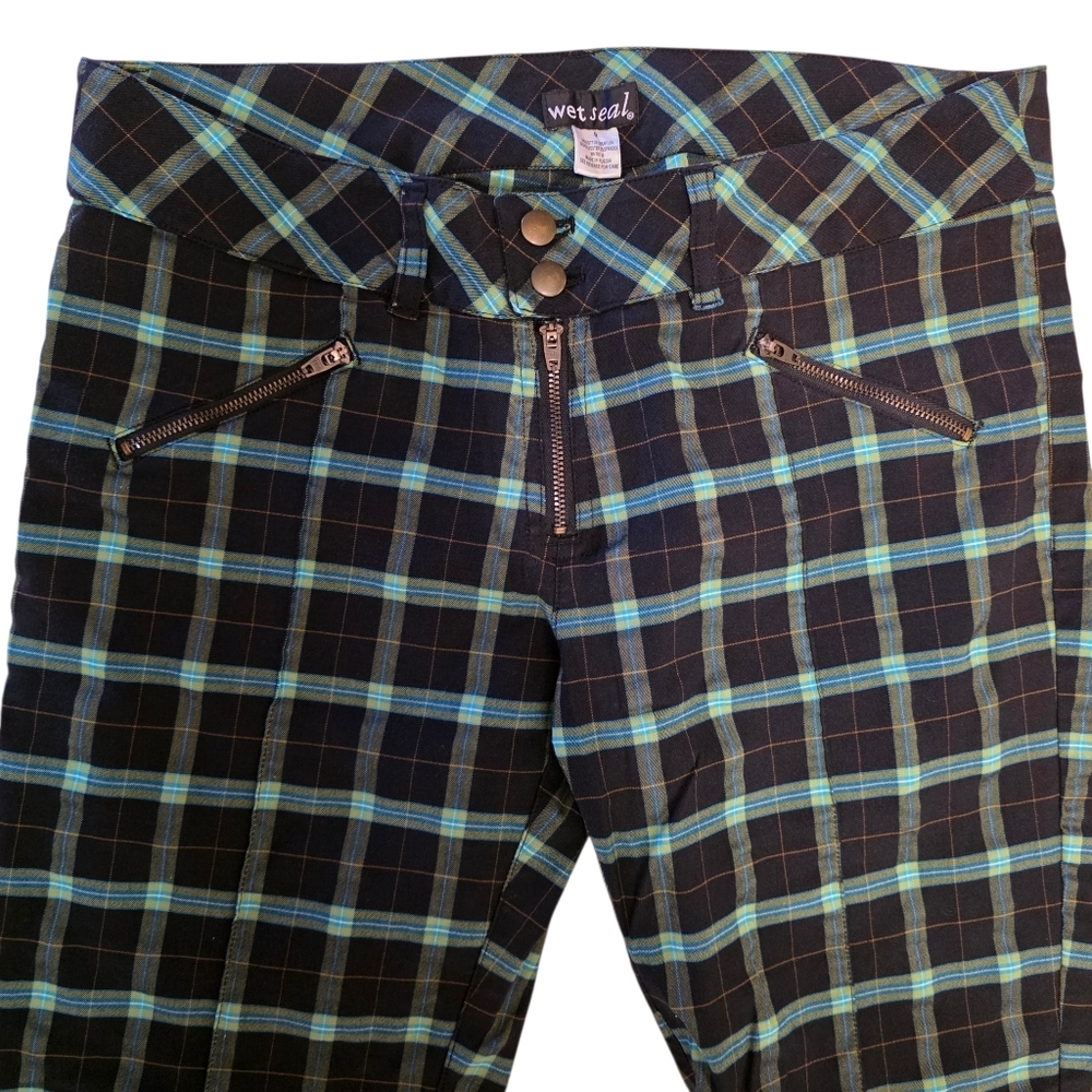 Vintage Y2K Wet Seal Plaid Low Rise Pants- 9 - Picture 3 of 15